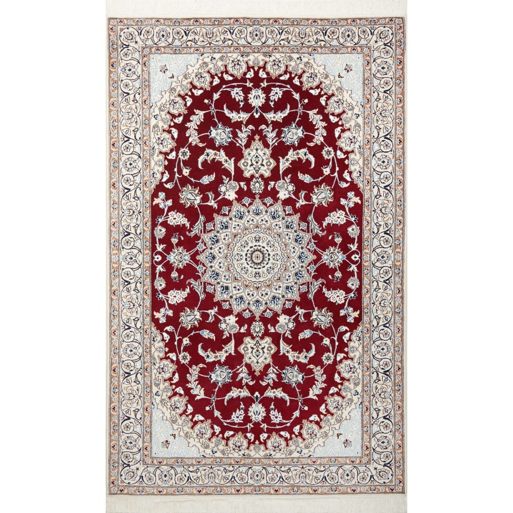 Tappeto Nain 9La Persia bianco marrone 135x217 Tappeto Nain 9La Persia bianco marrone 135x217