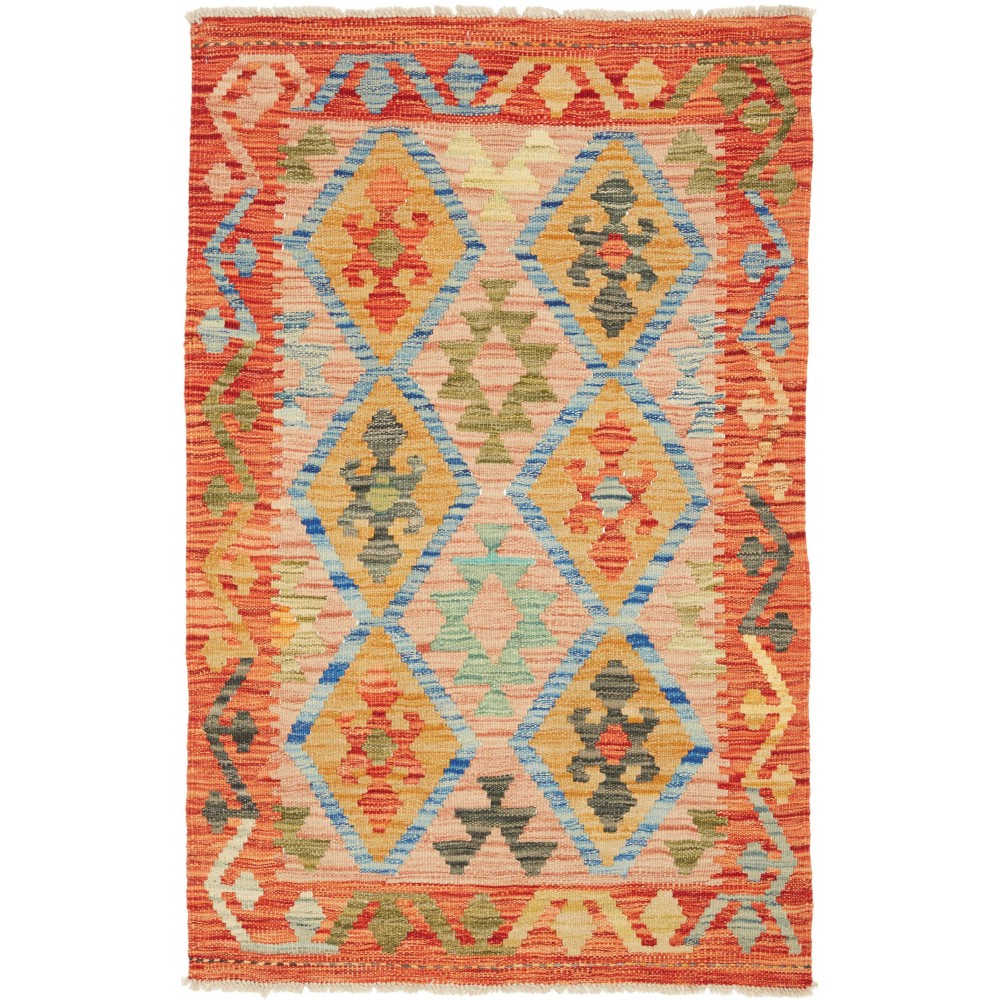 Tappeto Kilim Afghanistan arancione marrone 80x123