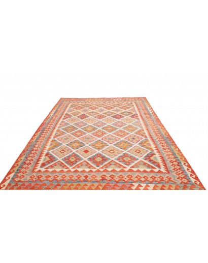 Tappeto Kilim Afghanistan marrone bianco 205x294