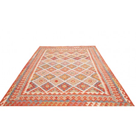 Tappeto Kilim Afghanistan marrone bianco 205x294