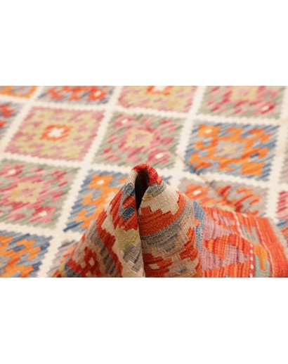 Tappeto Kilim Afghanistan marrone bianco 205x294