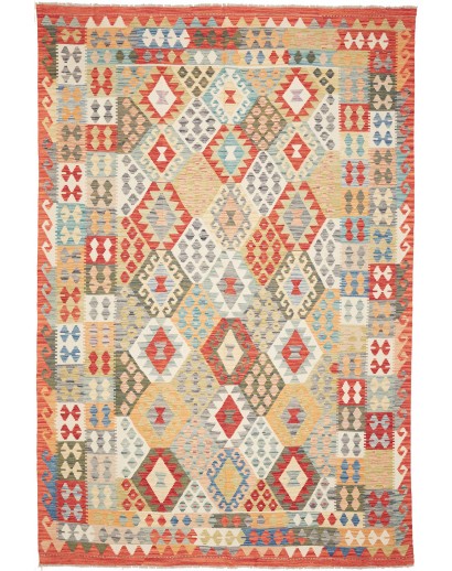 Tappeto Kilim Afghanistan marrone giallo 211x313