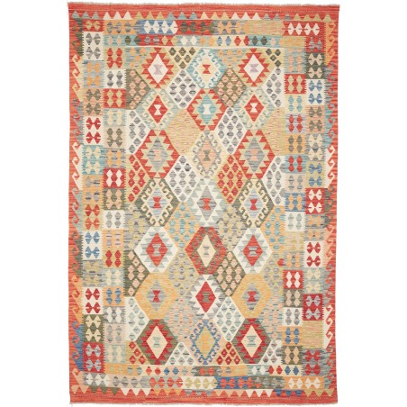 Tappeto Kilim Afghanistan marrone giallo 211x313