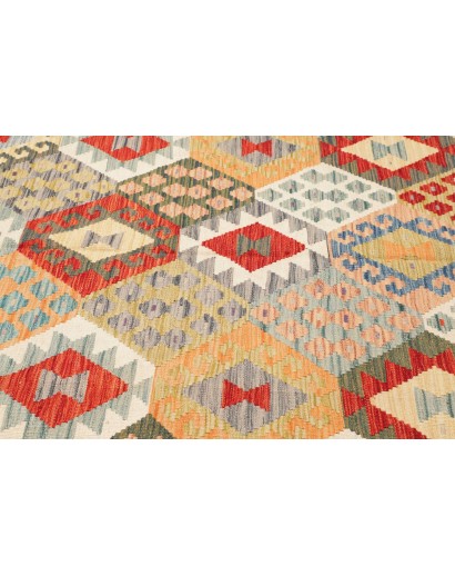 Tappeto Kilim Afghanistan marrone giallo 211x313