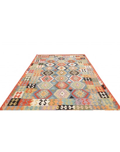 Tappeto Kilim Afghanistan marrone rosso 201x305