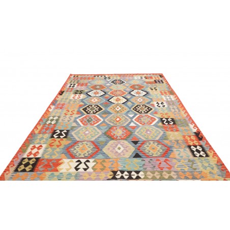 Tappeto Kilim Afghanistan marrone rosso 201x305