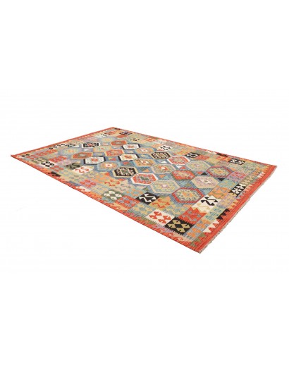 Tappeto Kilim Afghanistan marrone rosso 201x305