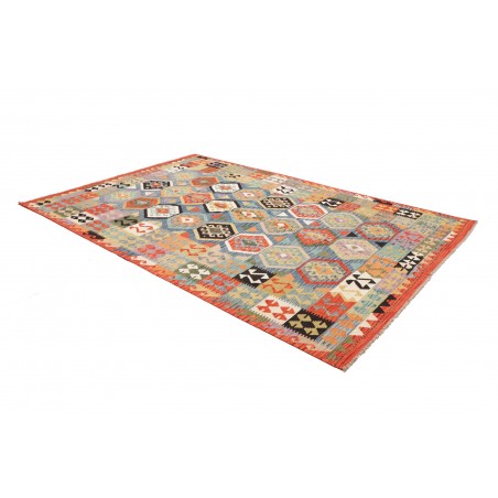 Tappeto Kilim Afghanistan marrone rosso 201x305