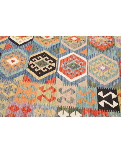 Tappeto Kilim Afghanistan marrone rosso 201x305