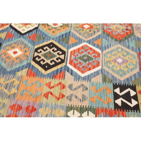 Tappeto Kilim Afghanistan marrone rosso 201x305