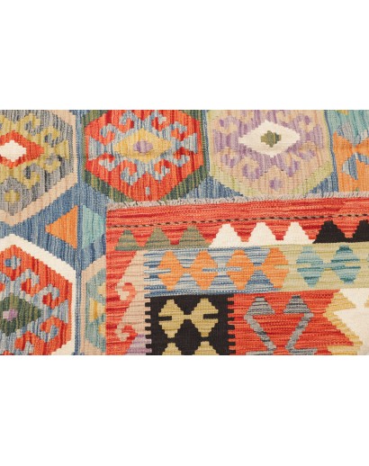 Tappeto Kilim Afghanistan marrone rosso 201x305