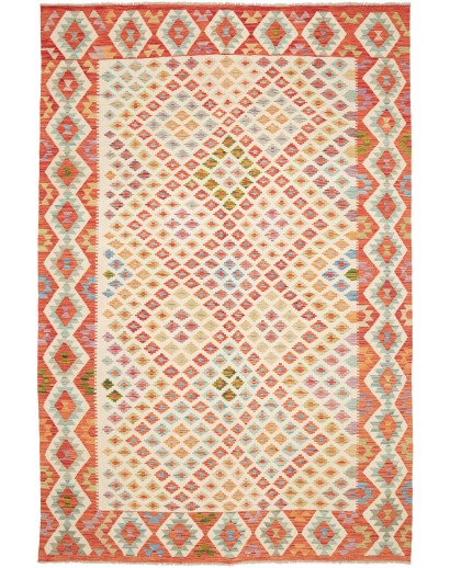 Tappeto Kilim Afghanistan giallo arancione 199x297