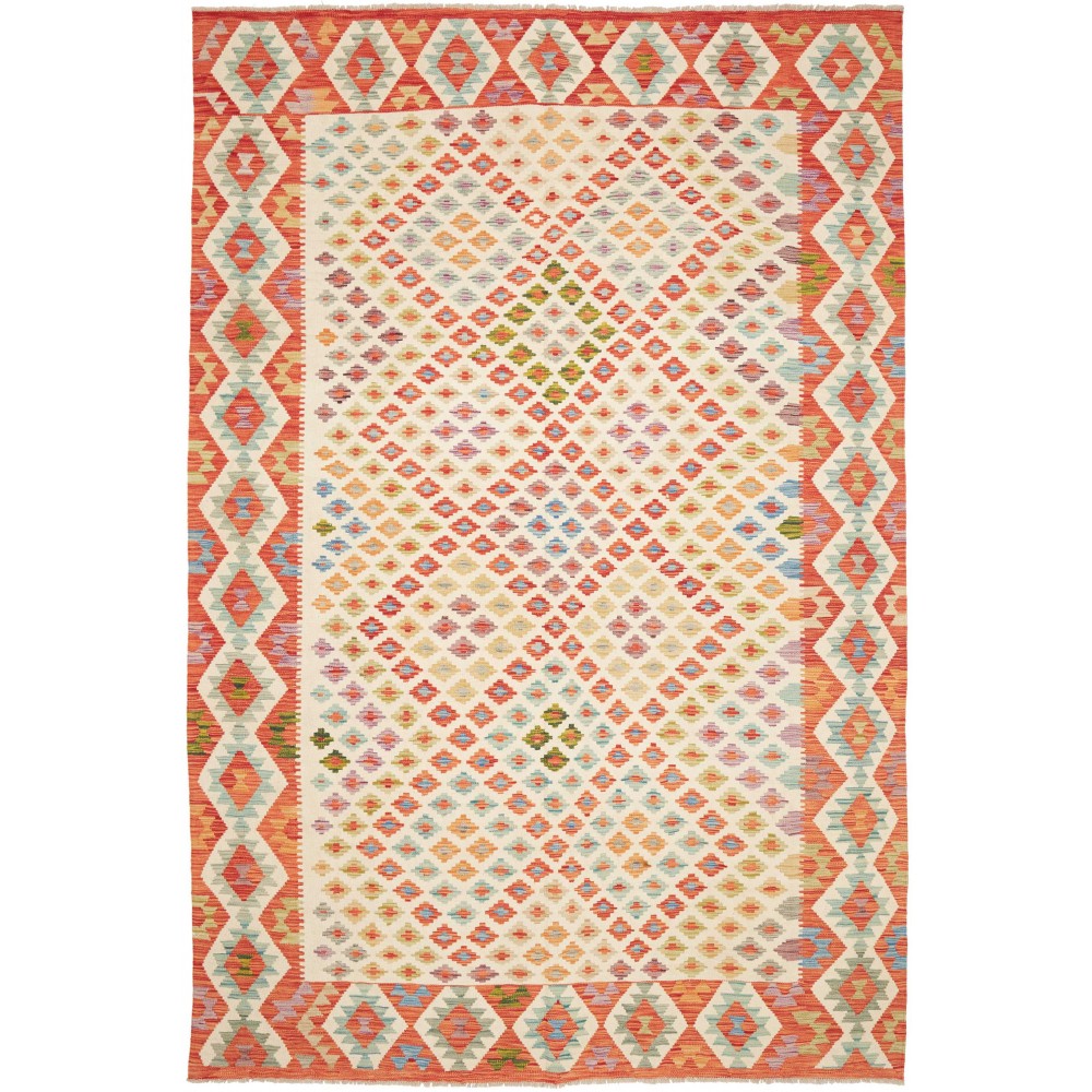 Tappeto Kilim Afghanistan giallo arancione 199x297