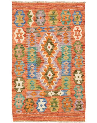 Tappeto Kilim Afghanistan arancione bianco 82x126