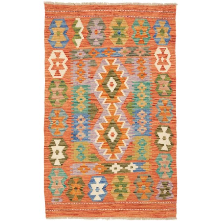 Tappeto Kilim Afghanistan arancione bianco 82x126