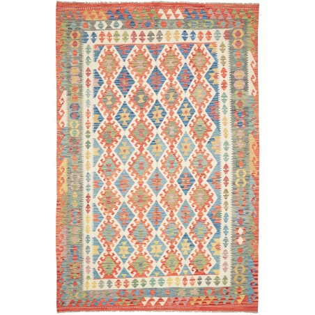 Tappeto Kilim Afghanistan marrone azzurro 195x299