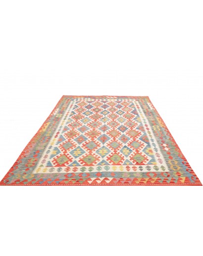 Tappeto Kilim Afghanistan marrone azzurro 195x299