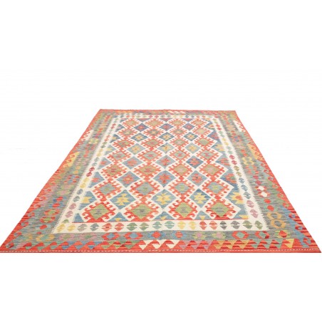 Tappeto Kilim Afghanistan marrone azzurro 195x299