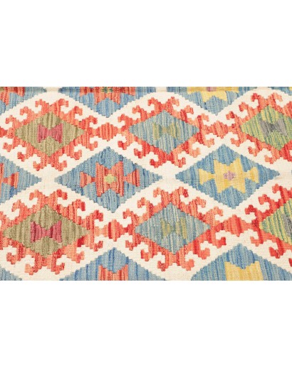 Tappeto Kilim Afghanistan marrone azzurro 195x299
