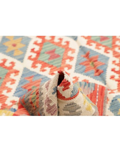 Tappeto Kilim Afghanistan marrone azzurro 195x299