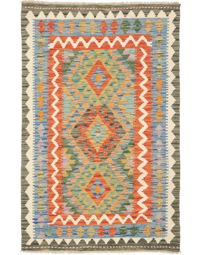 Tappeto Kilim Afghanistan marrone grigio 83x129