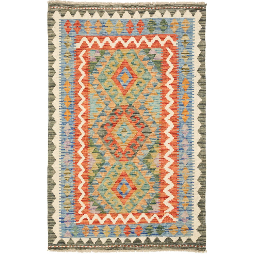 Tappeto Kilim Afghanistan marrone grigio 83x129