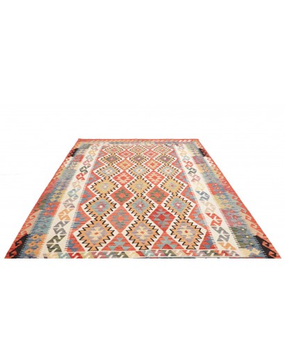 Tappeto Kilim Afghanistan marrone verde 205x294