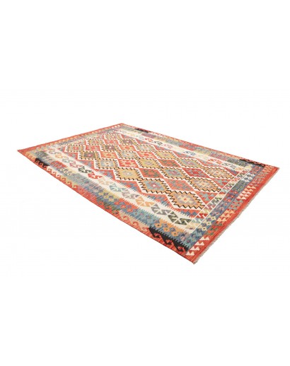 Tappeto Kilim Afghanistan marrone verde 205x294