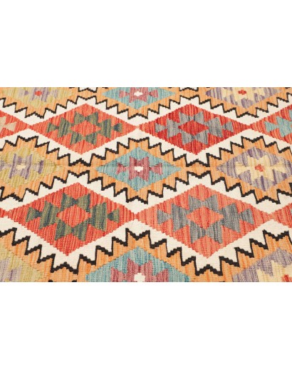 Tappeto Kilim Afghanistan marrone verde 205x294
