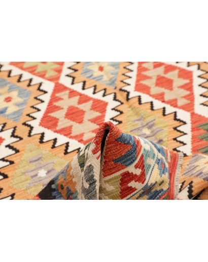 Tappeto Kilim Afghanistan marrone verde 205x294