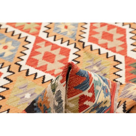 Tappeto Kilim Afghanistan marrone verde 205x294