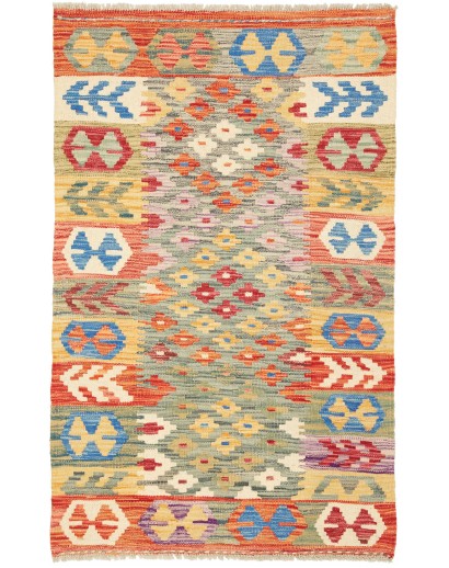 Tappeto Kilim Afghanistan marrone grigio 82x130