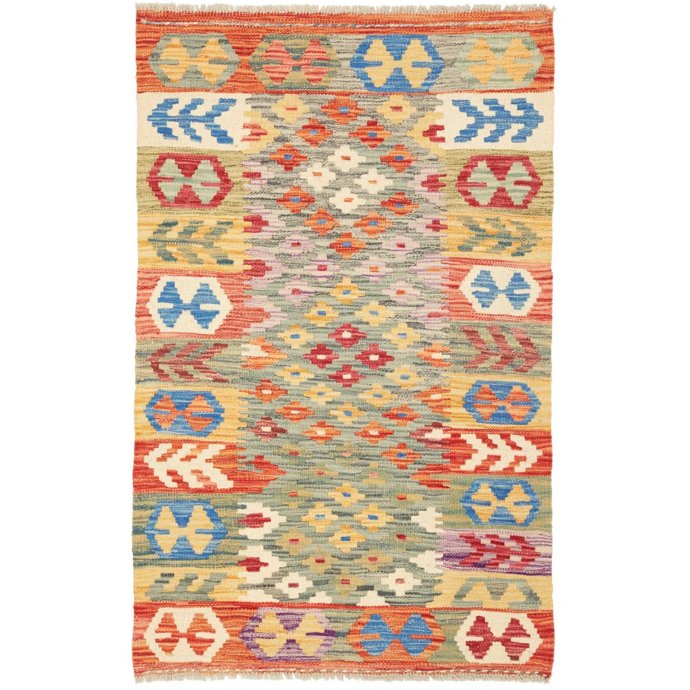 Tappeto Kilim Afghanistan marrone grigio 82x130