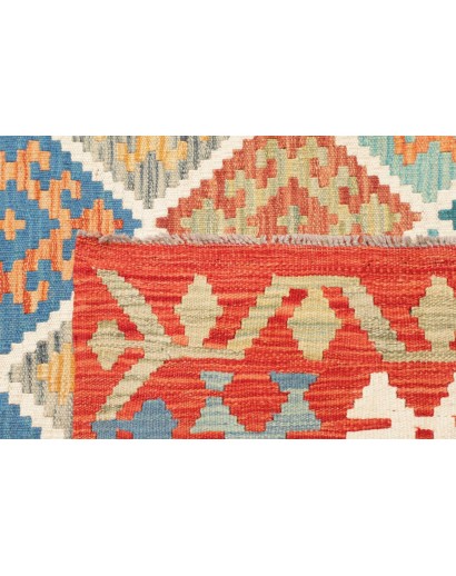 Tappeto Kilim Afghanistan marrone blu 205x289