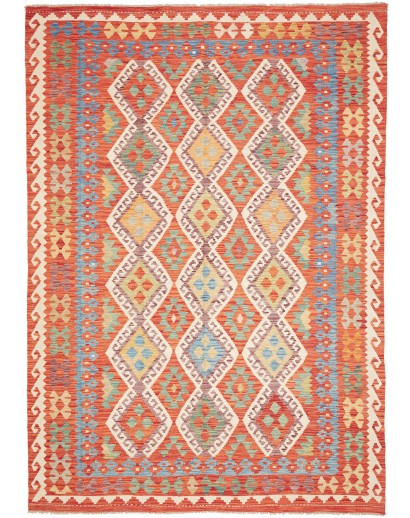 Tappeto Kilim Afghanistan arancione giallo 209x289