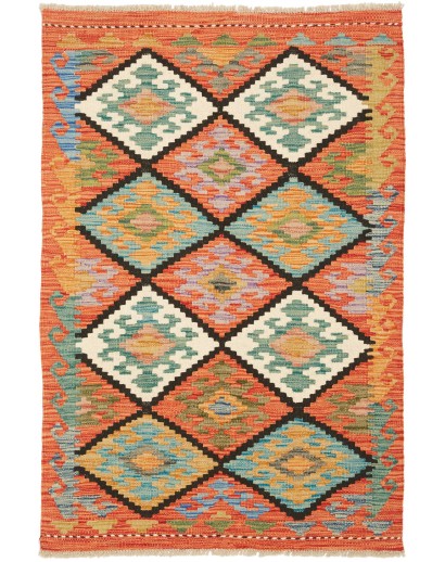 Tappeto Kilim Afghanistan marrone grigio 81x123
