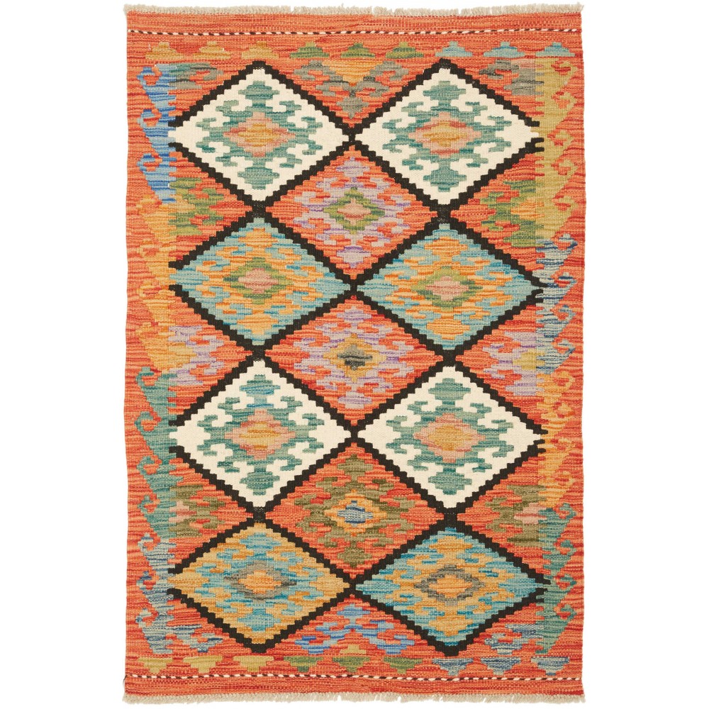 Tappeto Kilim Afghanistan marrone grigio 81x123