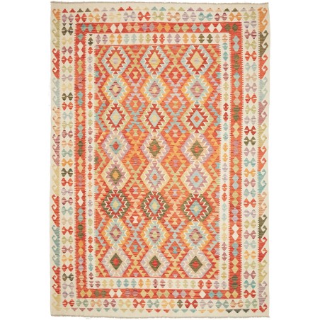 Tappeto Kilim Afghanistan marrone rosso 208x295