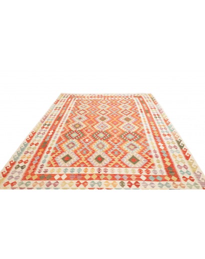 Tappeto Kilim Afghanistan marrone rosso 208x295