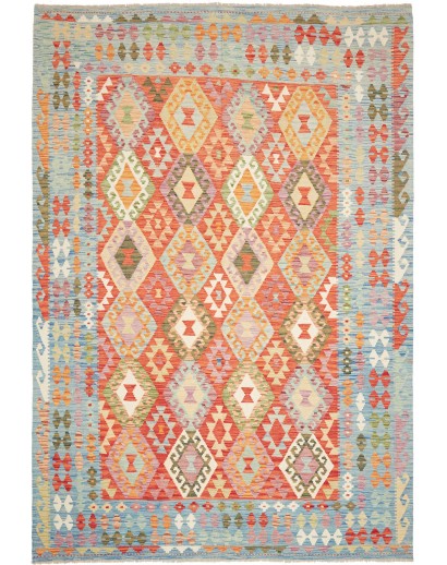 Tappeto Kilim Afghanistan marrone arancione 203x291