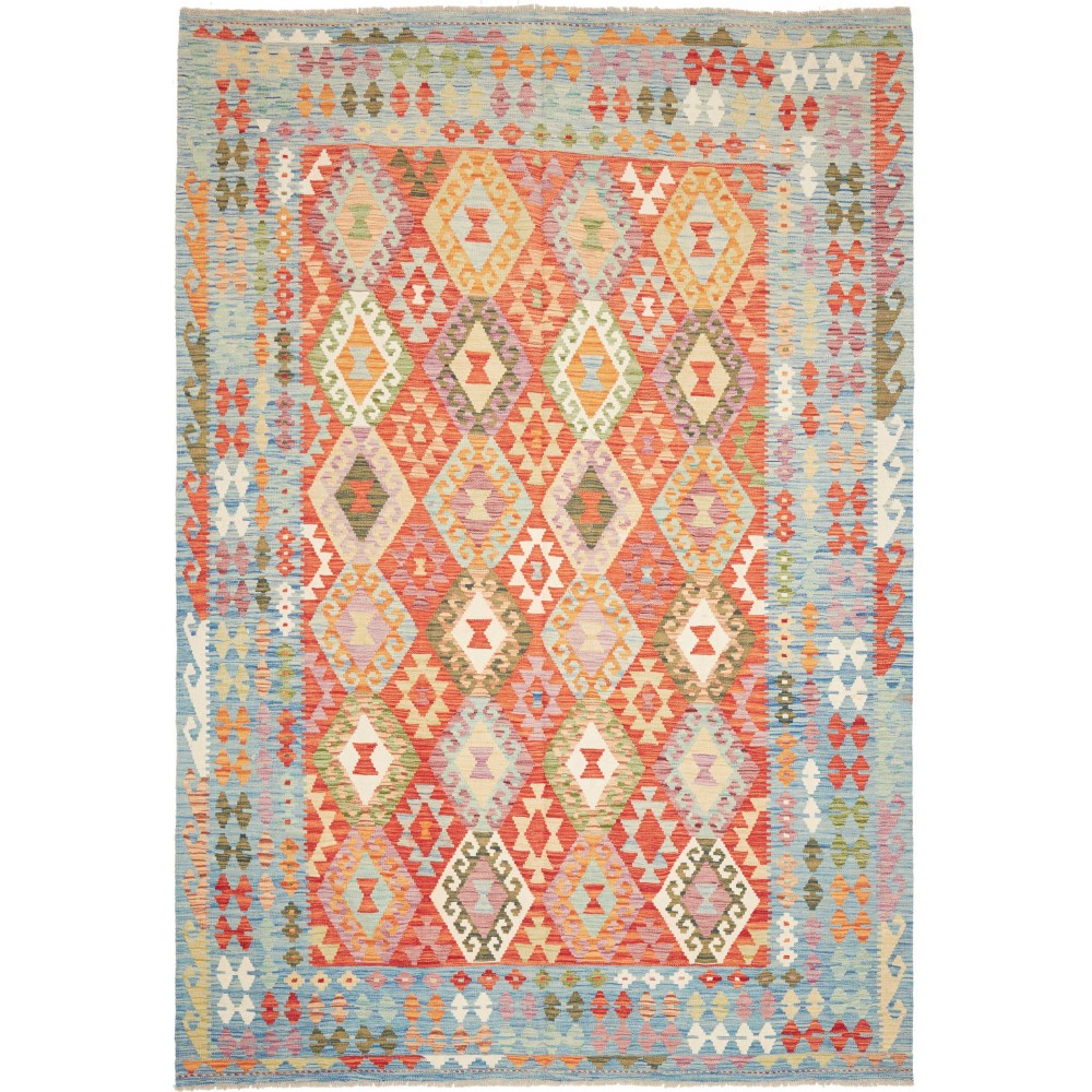 Tappeto Kilim Afghanistan marrone arancione 203x291