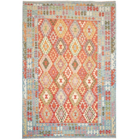 Tappeto Kilim Afghanistan marrone arancione 203x291