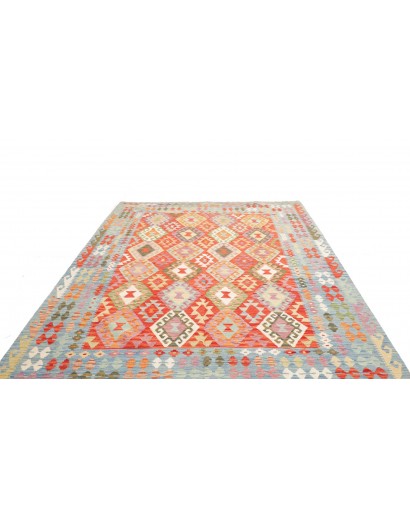 Tappeto Kilim Afghanistan marrone arancione 203x291
