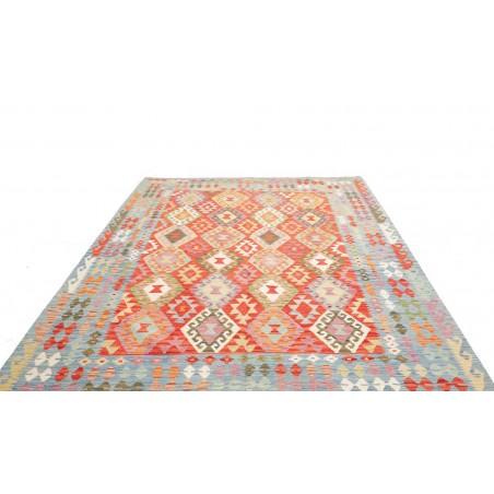 Tappeto Kilim Afghanistan marrone arancione 203x291