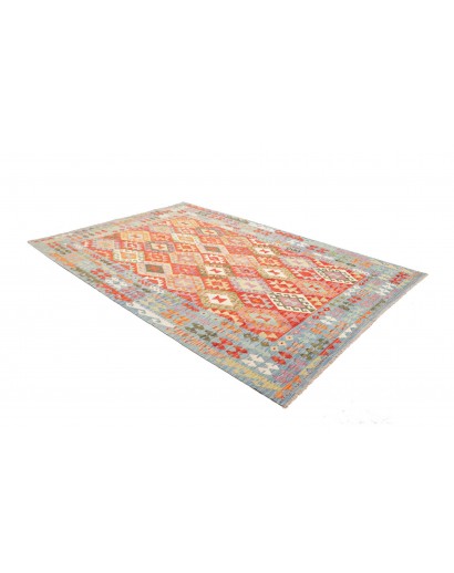 Tappeto Kilim Afghanistan marrone arancione 203x291
