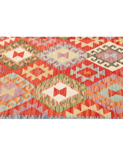 Tappeto Kilim Afghanistan marrone arancione 203x291