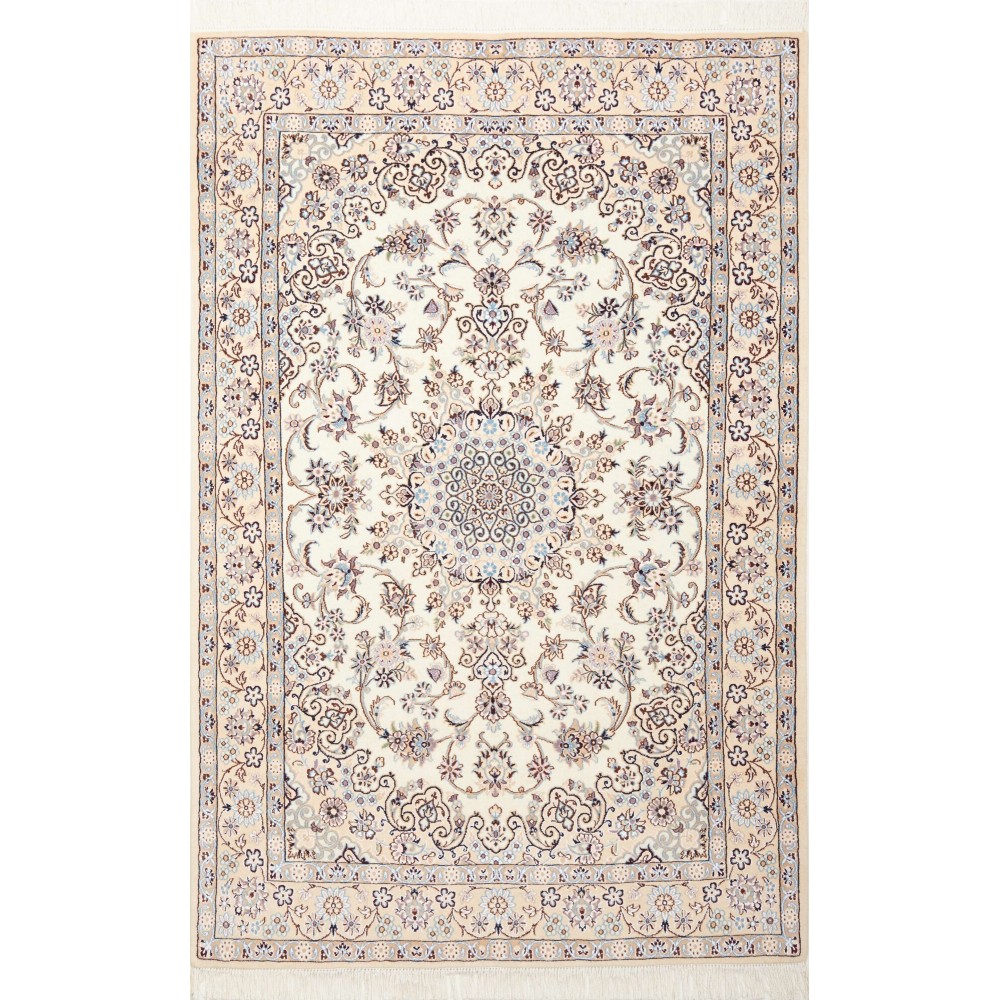 Tappeto Nain 9La Persia bianco verde 127x197 Tappeto Nain 9La Persia bianco verde 127x197