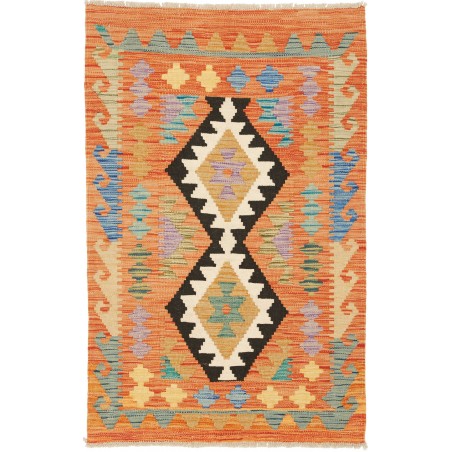 Tappeto Kilim Afghanistan arancione marrone 76x120