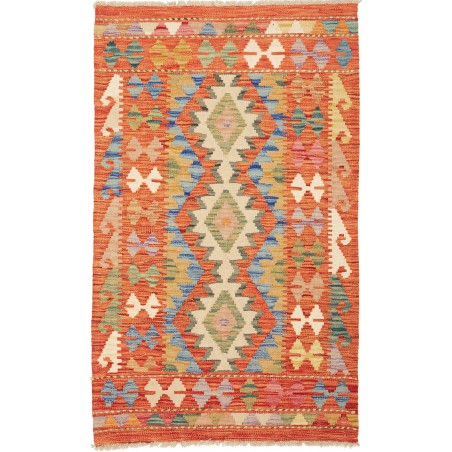 Tappeto Kilim Afghanistan arancione marrone 79x129