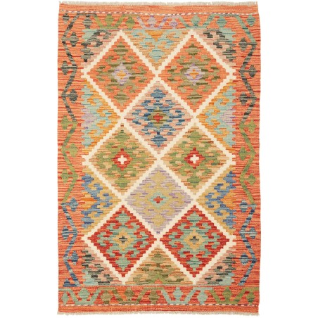 Tappeto Kilim Afghanistan arancione beige 79x130
